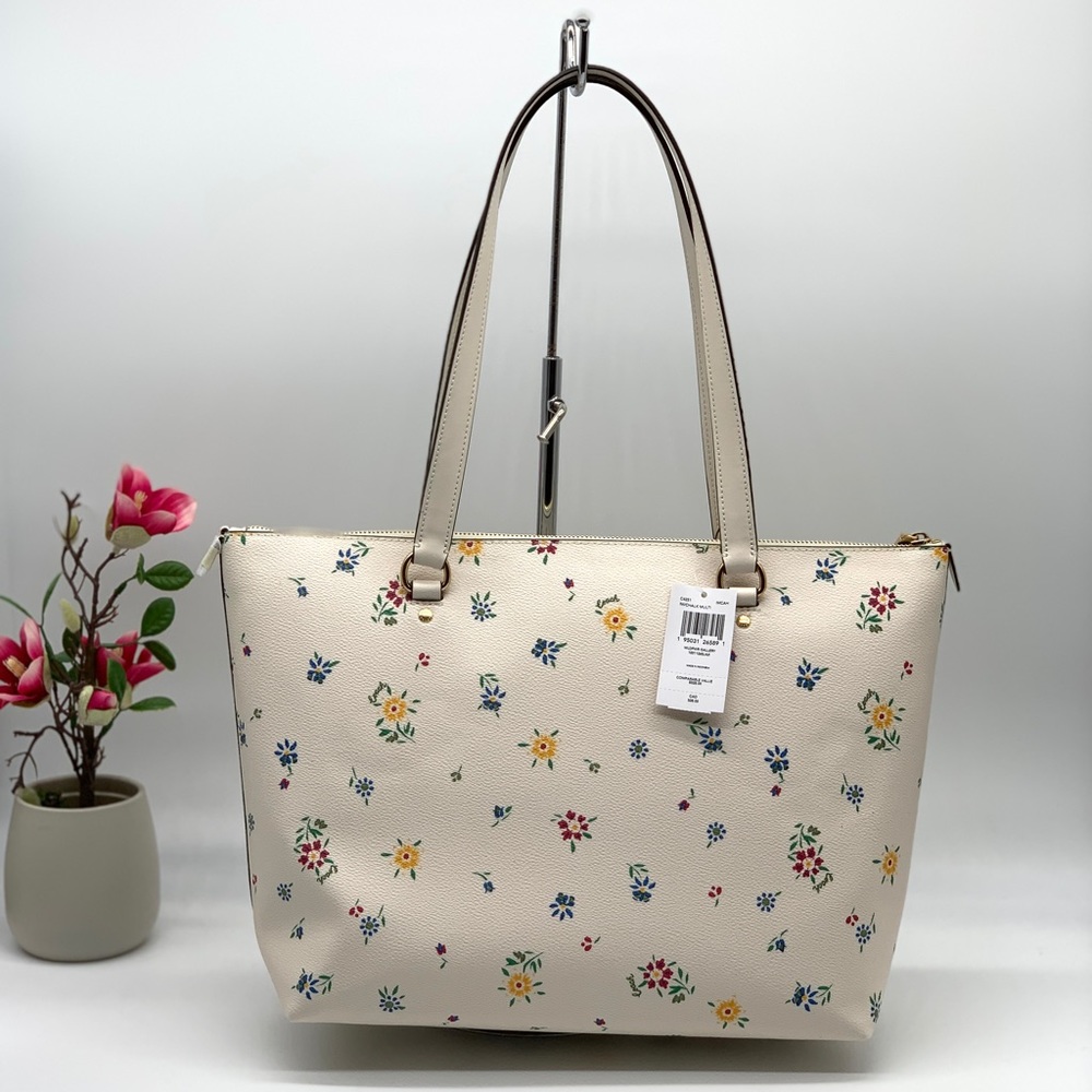 Coach Gallery Tote & Bag Charm With Wild Meadow Print - Picture 10 of 15
